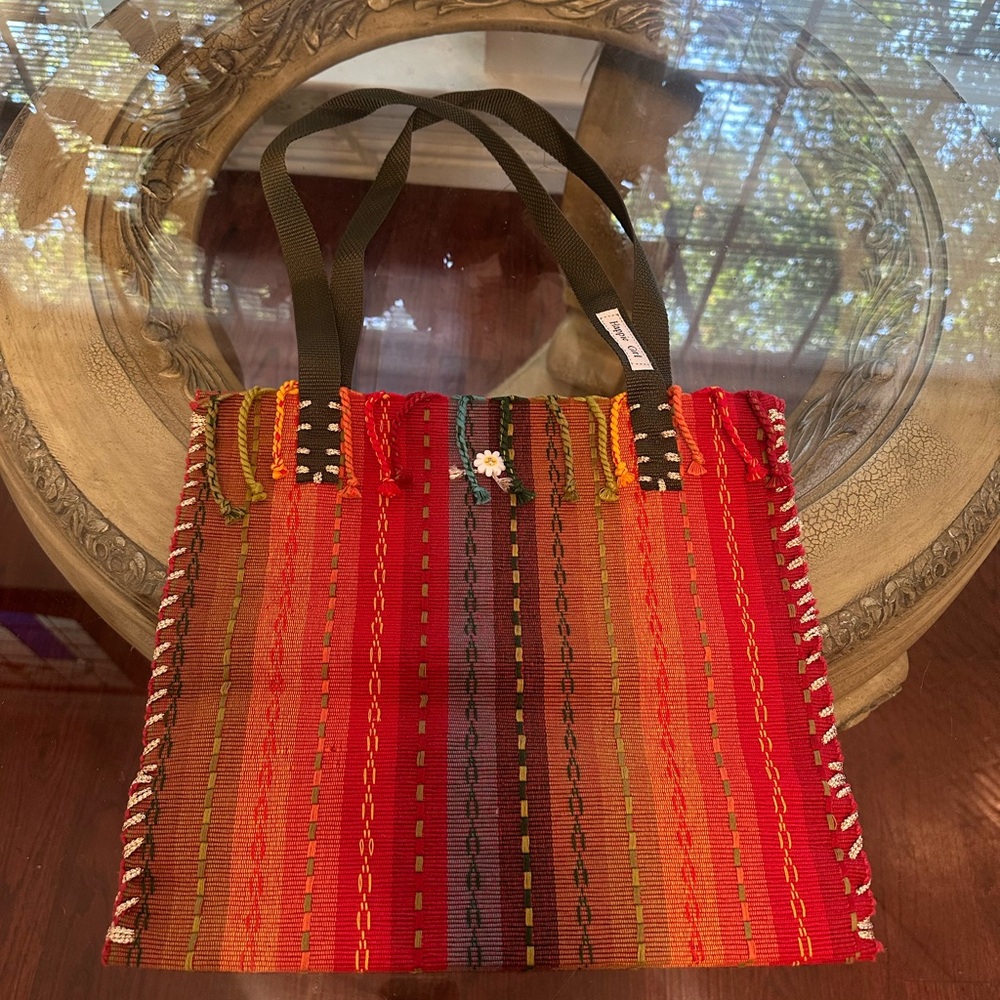 Colorful Striped Tote Bag